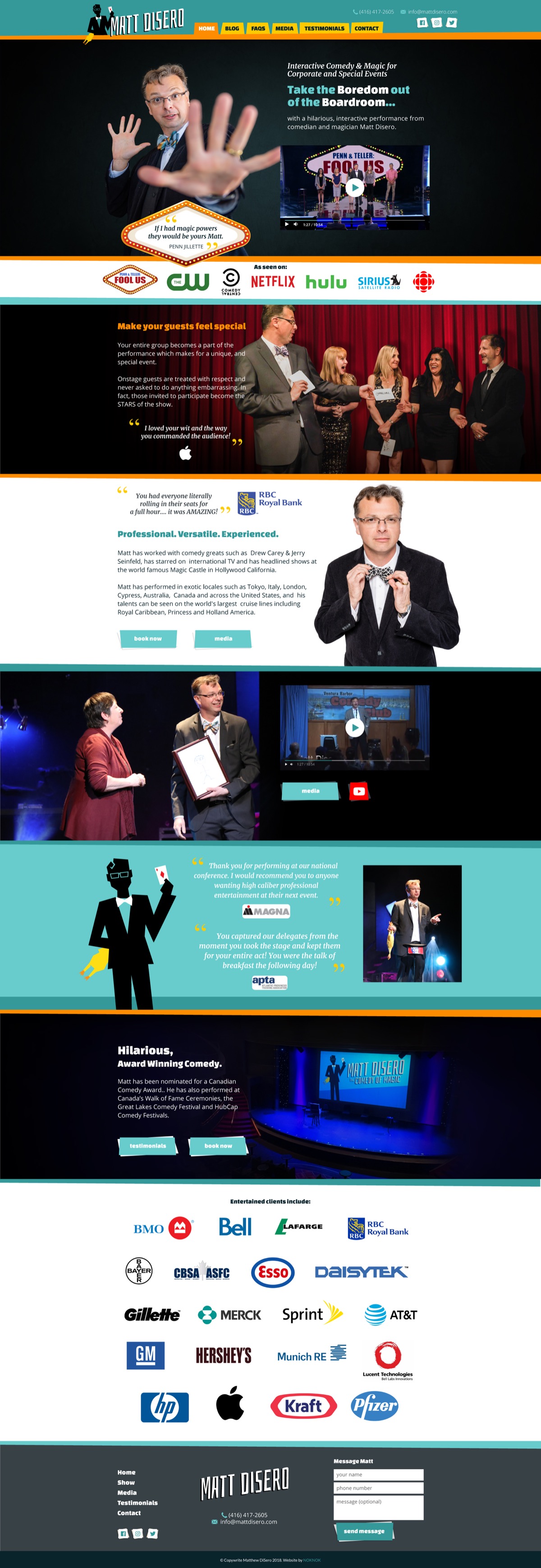 Matt Disero comedy magician website